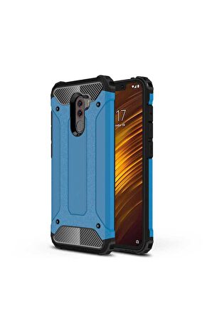 Xiaomi Pocophone F1 Uyumlu Kılıf Crash Silikon Kapak Mavi