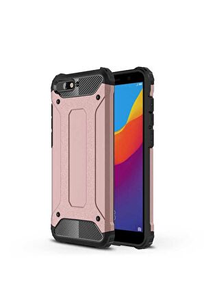Huawei Y6 2018 Uyumlu Kılıf Crash Silikon Kapak Rose Gold