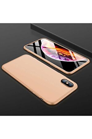 Apple iPhone XS Max Uyumlu Kılıf Ays Kapak Gold