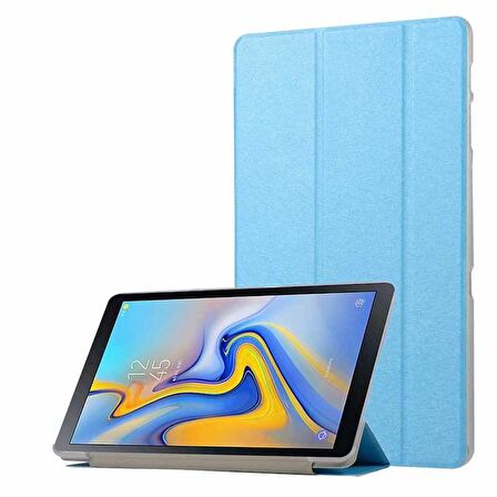 Samsung Galaxy Tab A T590 Uyumlu Tablet Kılıfı Smart Cover Standlı Akıllı Kılıf Mavi