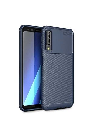 Samsung Galaxy A7 2018 Uyumlu Kılıf Negro Silikon Kapak Lacivert
