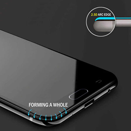 Samsung Galaxy J4 Plus Uyumlu Kenarları Kırılmaya Dayanıklı Cam Ekran Koruyucu