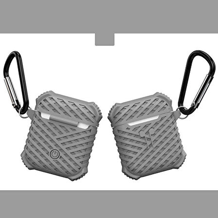 Apple Airpods Uyumlu Kılıf Airbag 02 Silikon Gri