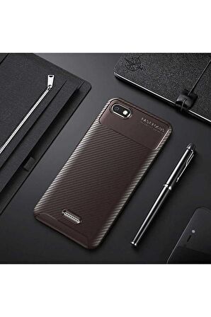 Xiaomi Redmi 6A Uyumlu Kılıf Negro Silikon Kapak Kahverengi