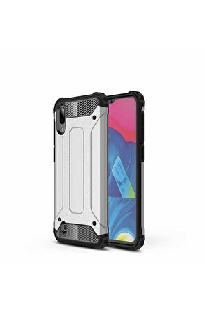 Samsung Galaxy M10 Uyumlu Kılıf Crash Silikon Kapak Gri