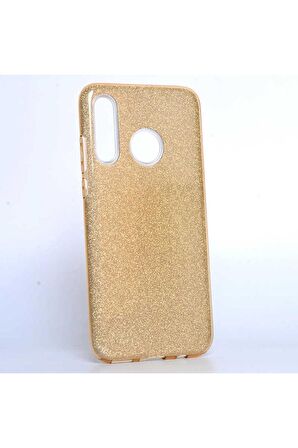 Huawei P30 Lite Uyumlu Kılıf Shining Silikon Gold