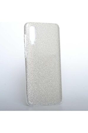 Samsung Galaxy A50 Uyumlu Kılıf Shining Silikon Gümüş