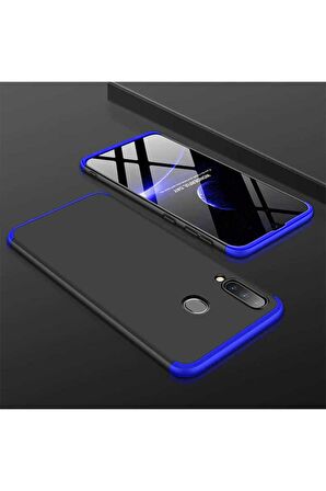 Samsung Galaxy A70 Uyumlu Kılıf Ays Kapak Siyah-Mavi