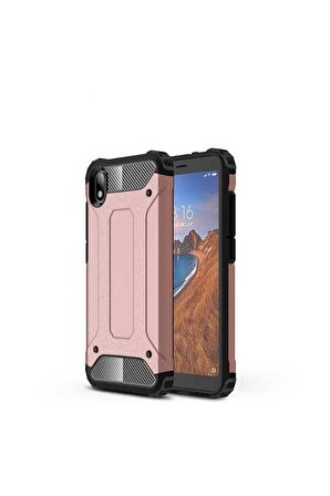 Xiaomi Redmi 7A Uyumlu Kılıf Crash Silikon Kapak Rose Gold
