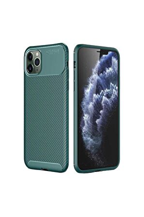 Apple iPhone 11 Pro Max Uyumlu Kılıf Negro Silikon Kapak Yeşil
