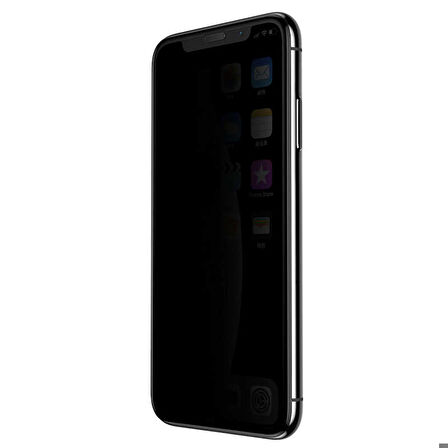 Apple iPhone XS Max Uyumlu Anti-Dust Privacy Temperli  Ekran Koruyucu