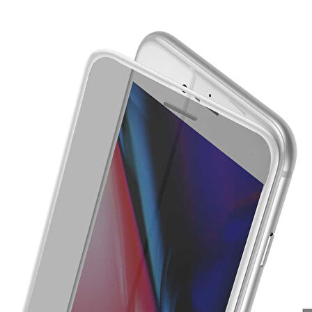 Apple iPhone 8 Plus Uyumlu Anti-Dust Privacy Temperli Koruyucu Beyaz