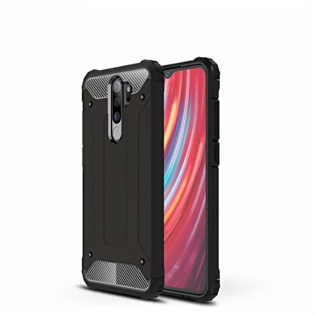 Xiaomi Redmi Note 8 Pro Uyumlu Kılıf Crash Silikon Kapak Siyah