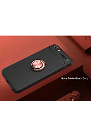 Apple iPhone 6 Plus Uyumlu Kılıf Ravel Silikon Kapak Siyah-Rose Gold