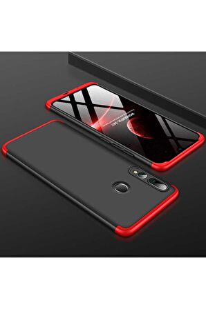 Huawei Y9 Prime 2019 Uyumlu Kılıf Ays Kapak Siyah-Kırmızı