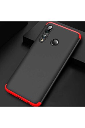 Huawei Y9 Prime 2019 Uyumlu Kılıf Ays Kapak Siyah-Kırmızı