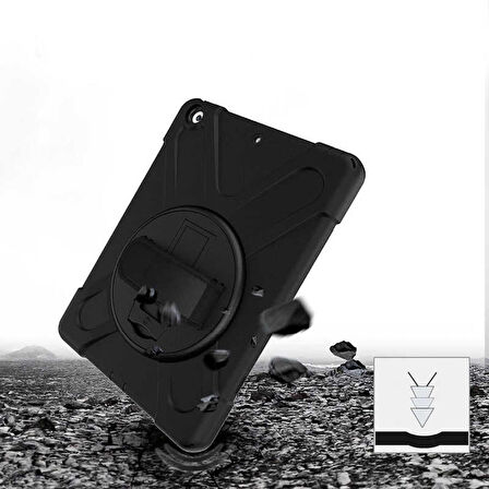 Apple iPad 10.2 (8.Nesil) Uyumlu Tablet Kılıfı Sert PC Zırhlı Defender Kılıf