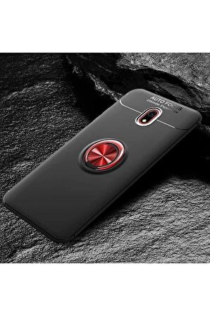 Xiaomi Redmi 8A Uyumlu Kılıf Ravel Silikon Kapak Siyah-Kırmızı