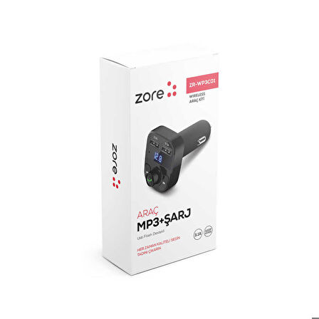 ZR-WP3C01 Bluetooth Transmitter Mp3 Araç Şarjı