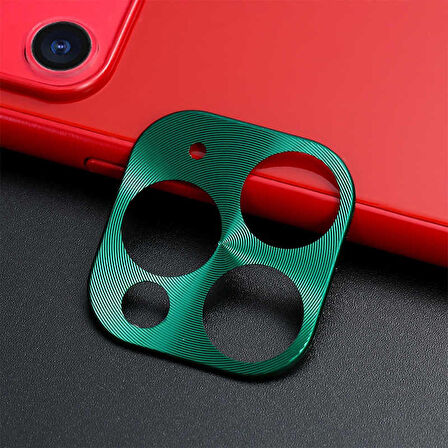 Apple iPhone 11 Pro Max Uyumlu Metal Kamera Koruyucu Yeşil