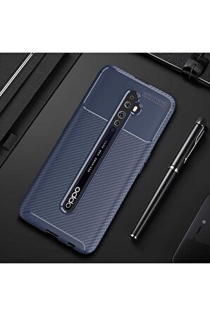 Oppo Reno 2 Uyumlu Kılıf Negro Silikon Kapak Lacivert