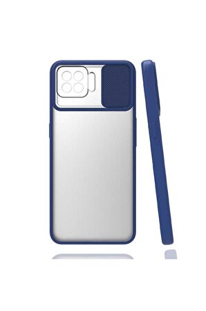 Oppo Reno 4 Lite Uyumlu Kılıf Lensi Kapak Lacivert