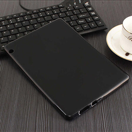 Huawei T5 10 inç Uyumlu Tablet Kılıfı Şeffaf Süper Silikon Kapak Siyah