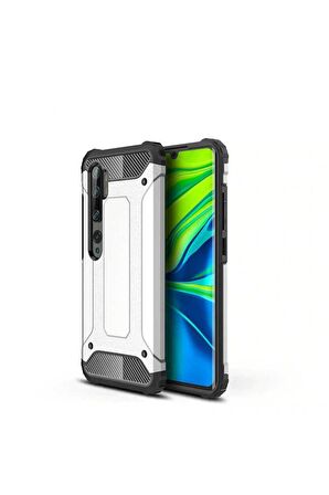 Xiaomi Mi Note 10 Uyumlu Kılıf Crash Silikon Kapak Gri