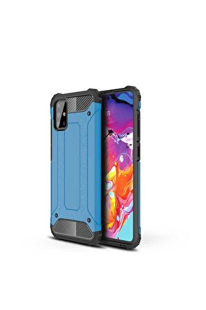 Samsung Galaxy A51 Uyumlu Kılıf Crash Silikon Kapak Mavi