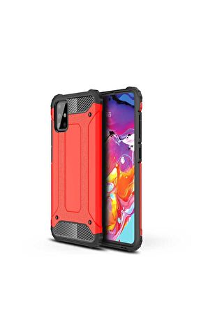 Samsung Galaxy A71 Uyumlu Kılıf Crash Silikon Kapak Kırmızı