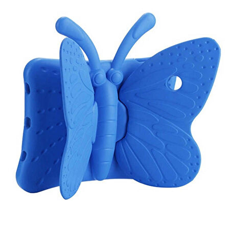 Apple iPad Mini 2-3 Uyumlu Çocuk Tablet Kılıf Butterfly Standlı Renkli Kılıf Mavi