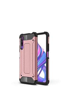 Huawei P Smart Pro 2019 Uyumlu Kılıf Crash Silikon Kapak Rose Gold