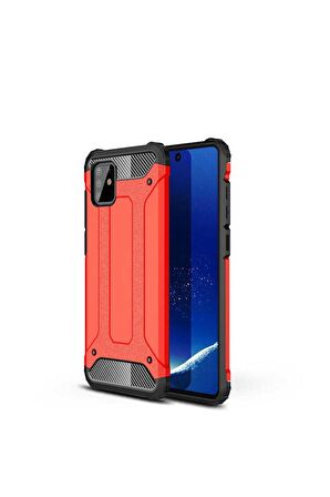 Samsung Galaxy A81 (Note 10 Lite) Uyumlu Kılıf Crash Silikon Kapak Kırmızı