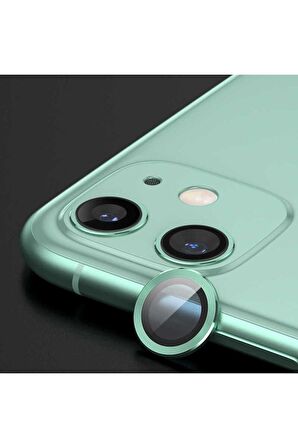 Apple iPhone 11 Uyumlu CL-02 Kamera Lens Koruyucu Açık Yeşil