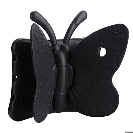 Apple iPad Mini 5 Uyumlu Çocuk Tablet Kılıf Butterfly Standlı Renkli Kılıf Siyah