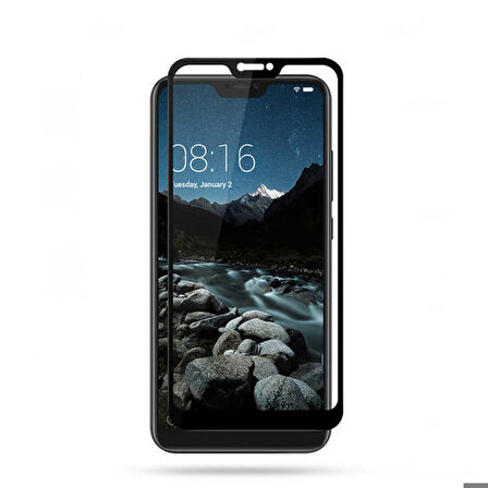 Xiaomi Mi 8 Lite Uyumlu Kenarları Kırılmaya Dayanıklı Cam Ekran Koruyucu