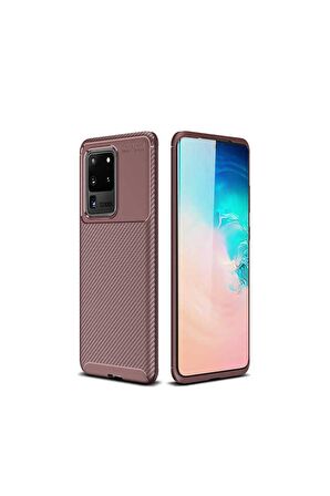 Samsung Galaxy S20 Ultra Uyumlu Kılıf Negro Silikon Kapak Kahverengi