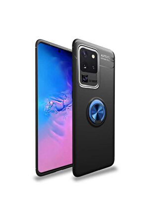Samsung Galaxy S20 Ultra Uyumlu Kılıf Ravel Silikon Kapak Siyah-Mavi