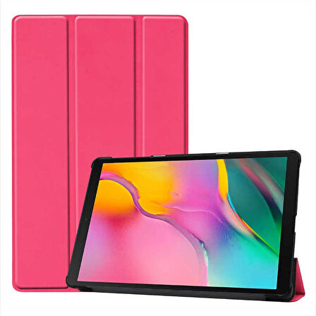 Samsung Galaxy T720 Tab S5E Uyumlu Tablet Kılıfı Smart Cover Standlı Akıllı Kılıf Pembe