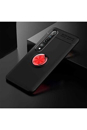 Xiaomi Mi 10 Uyumlu Kılıf Ravel Silikon Kapak Siyah-Kırmızı