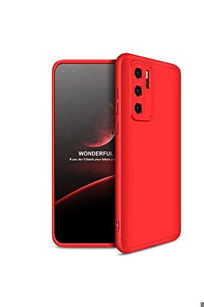 Huawei P40 Pro Uyumlu Kılıf Ays Kapak Kırmızı