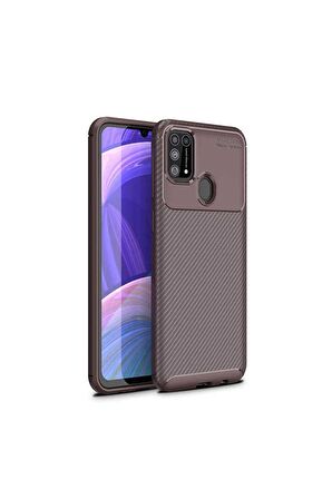 Samsung Galaxy M31 Uyumlu Kılıf Negro Silikon Kapak Kahverengi