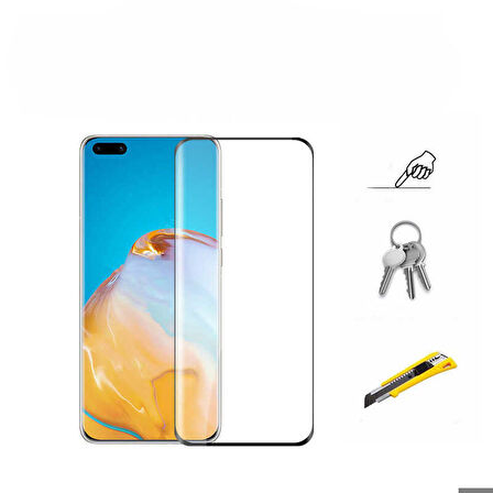 Huawei P40 Uyumlu Kenarları Kırılmaya Dayanıklı Cam Ekran Koruyucu