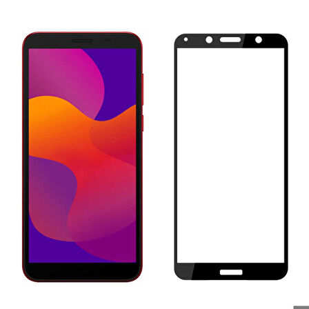 Huawei Y5P Uyumlu Kenarları Kırılmaya Dayanıklı Cam Ekran Koruyucu