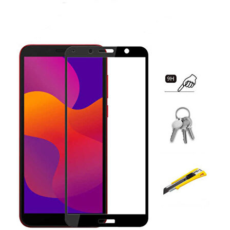Huawei Y5P Uyumlu Kenarları Kırılmaya Dayanıklı Cam Ekran Koruyucu