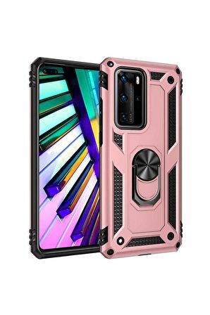 Huawei P40 Pro Uyumlu Kılıf Vega Kapak Rose Gold