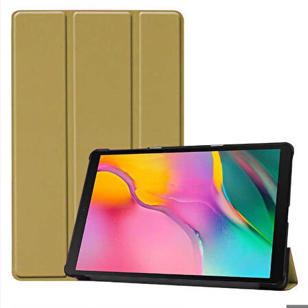 Huawei T3 10 inç Uyumlu Tablet Kılıfı Smart Cover Standlı Akıllı Kılıf Gold