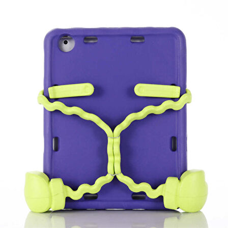 Apple iPad 2 3 4 Uyumlu Çocuk Tablet Kılıfı Eva Boxer Standlı Kılıf Mor