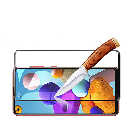 Samsung Galaxy A21 Uyumlu Kenarları Kırılmaya Dayanıklı Cam Ekran Koruyucu