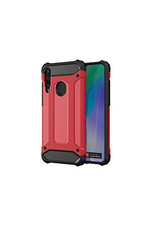 Huawei Y6P Uyumlu Kılıf Crash Silikon Kapak Kırmızı